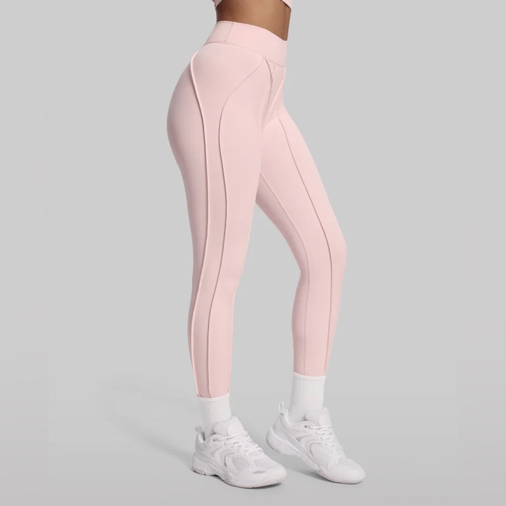 High-Rise Pink Contour Stitch Leggings